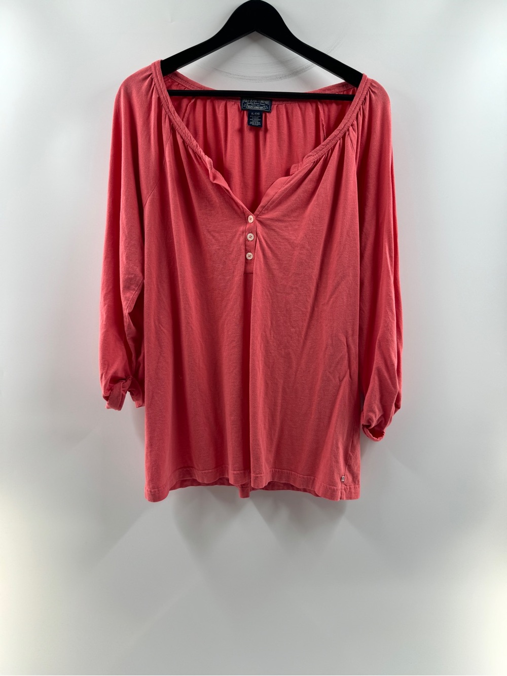Polo Jeans Co Ralph Lauren Coral Henley Long Sleeve Top – Women’s XL